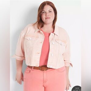 Lane Bryant Chic Light Pink Cropped Jacket